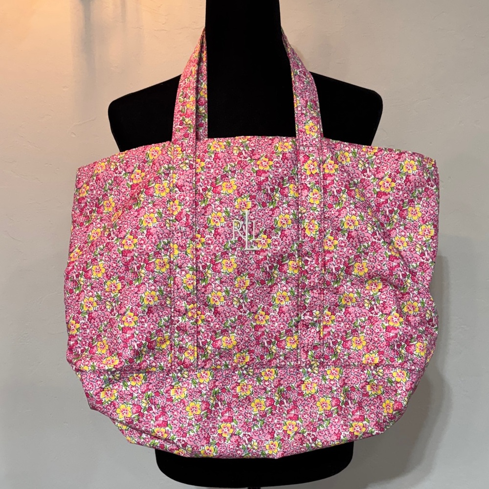 Lauren Ralph Lauren Floral Pink Tote Bag